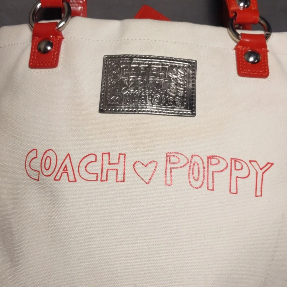 RARE Coach Poppy Cherry Chan Tote Bag - Picture 5 of 15